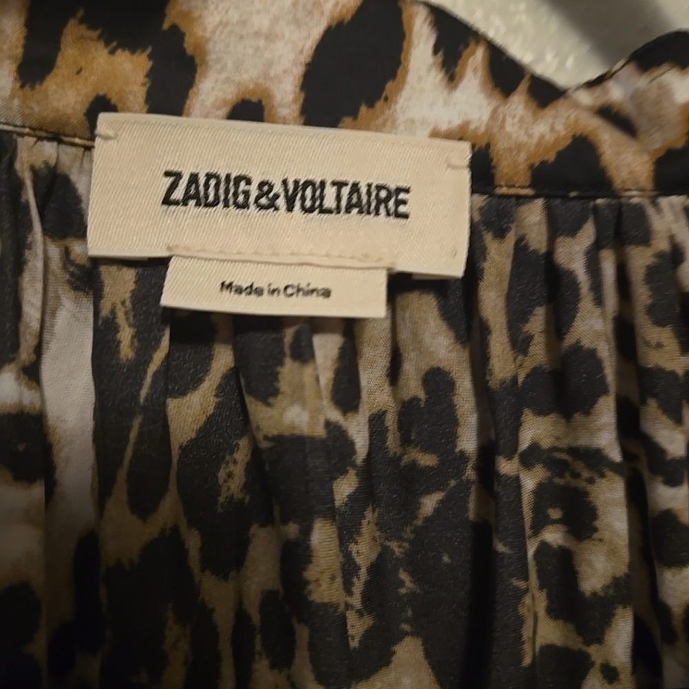 Zadig & Voltaire Tink Leopard Satin Blouse L - Picture 4 of 6